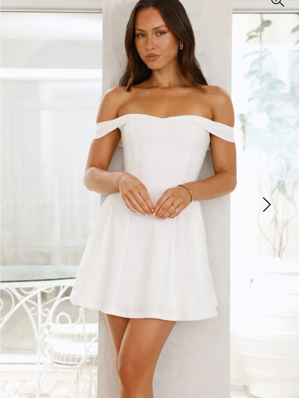 Waverly Off the Shoulder White Mini Dress Size Small